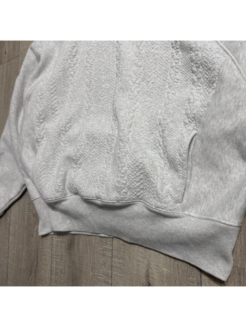 Champion Reverse Weave Hoodie Cable Knit Textured Gray W0164 Women Size XL - Picture 6 of 12